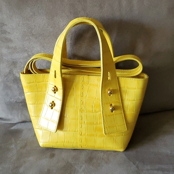Frame Denim Handbags - Frame Les Second mini tote in bright lemon yellow